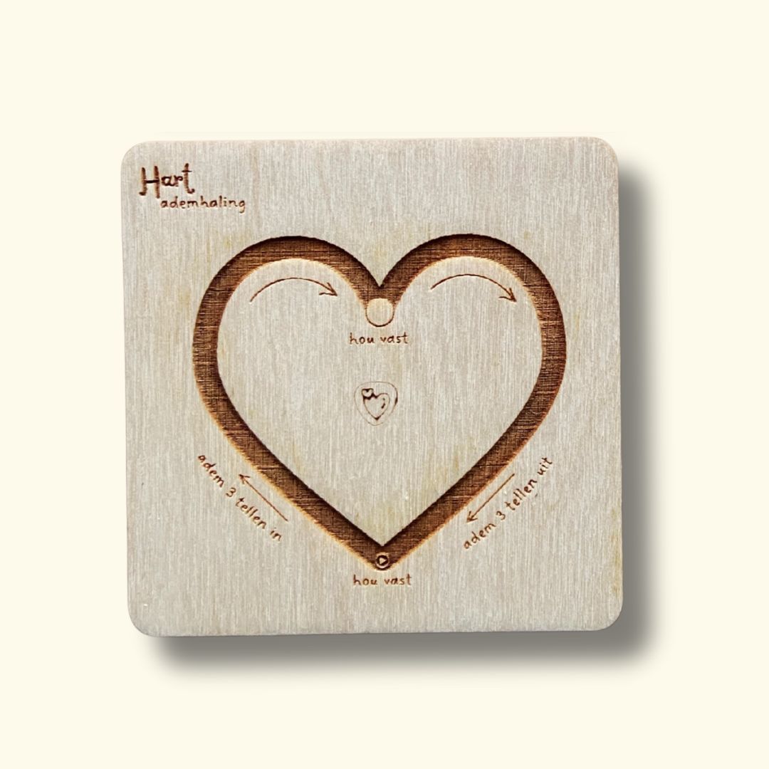 Houten Ademkaart - Hart