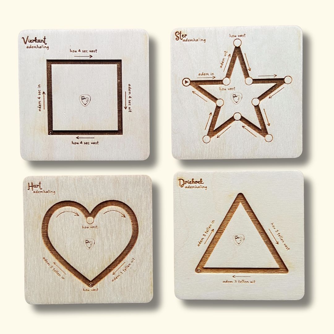 Houten Ademkaart - Hart