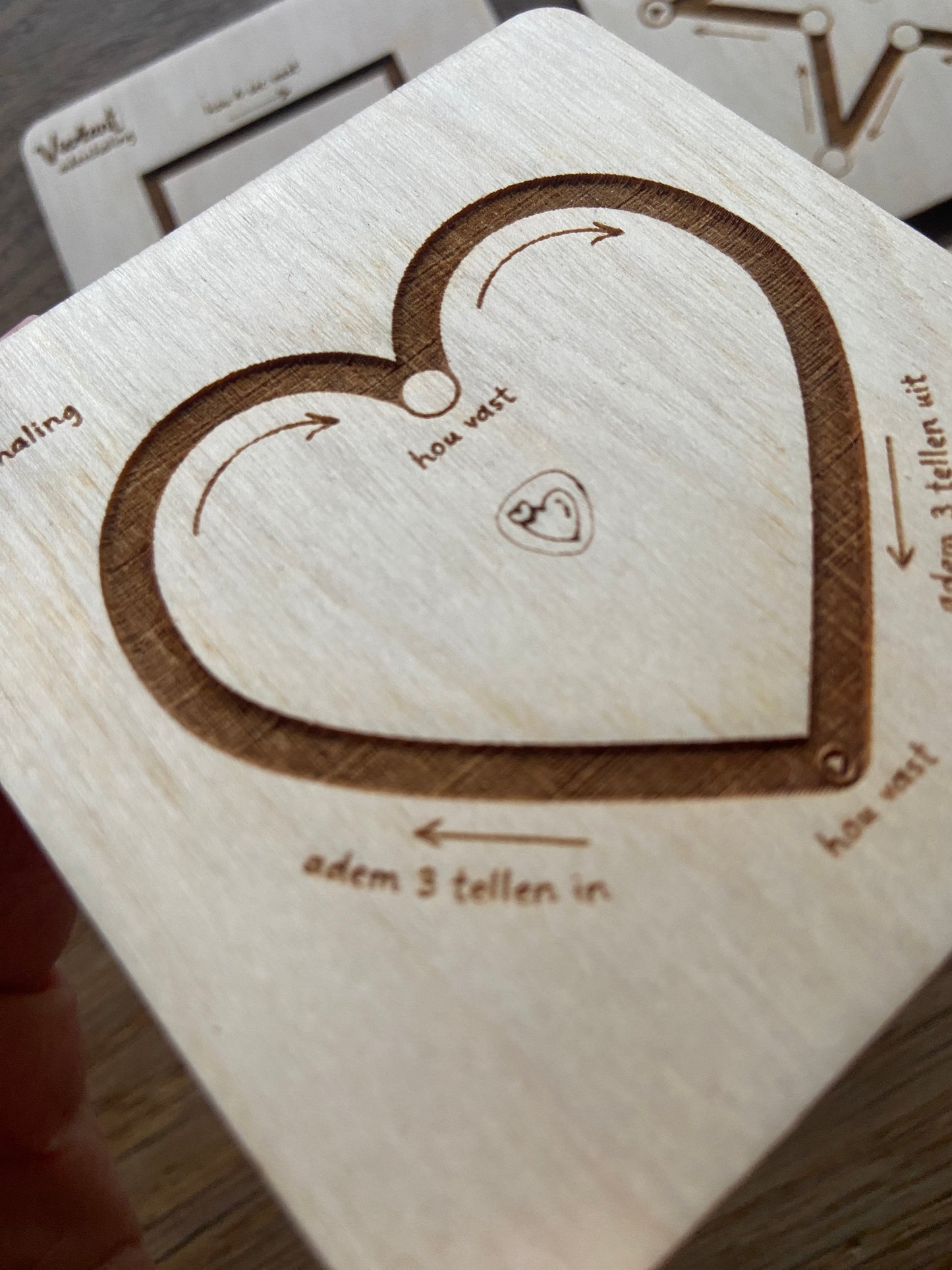 Houten Ademkaart - Hart