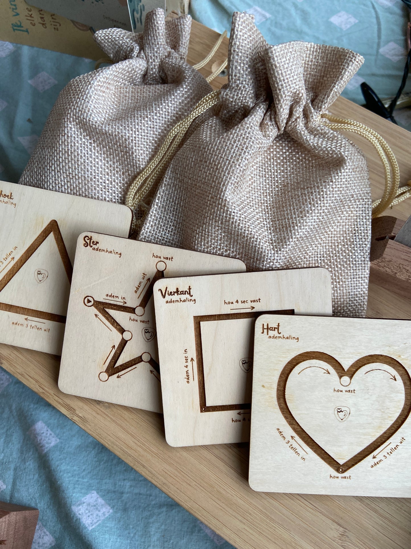 Houten Ademkaart - Hart