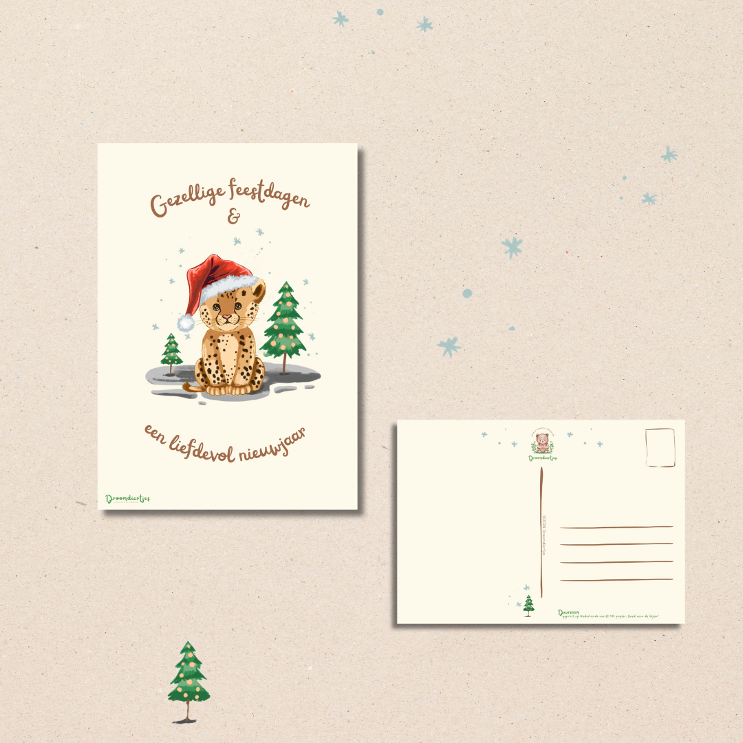 Droomdiertjes Kerstkaarten – Set van 12 (4 ontwerpen)