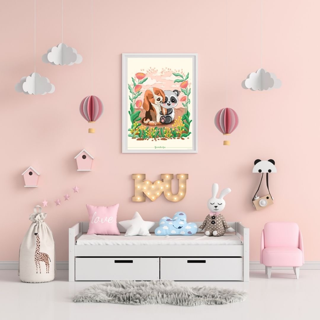 Droomdiertjes Poster A3 - Helpende Hugo & Positieve Poppy - Droomdiertjes