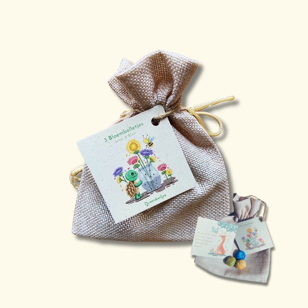 3 Bloembolletjes + affirmatiekaartje - Droomdiertjes