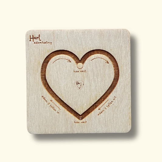 Houten Ademkaart - Hart