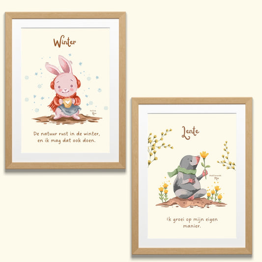 Seizoensposter A3 - Winter + Lente