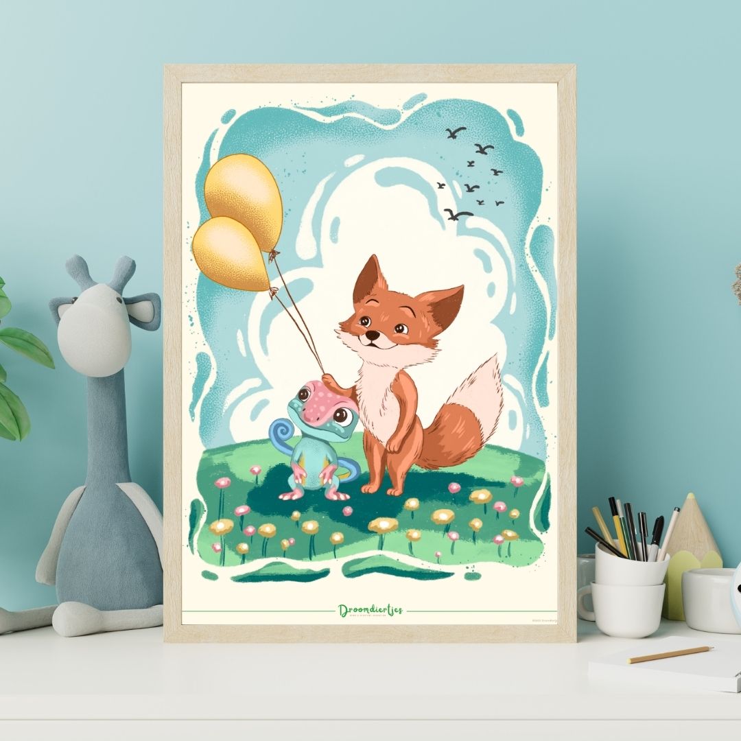 Droomdiertjes Poster A3 - Vriendelijke Vita & Kunstzinnige Kasper - Droomdiertjes