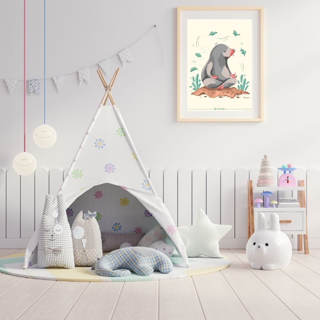 Droomdiertjes Poster A4 - Mediterende Max - Droomdiertjes