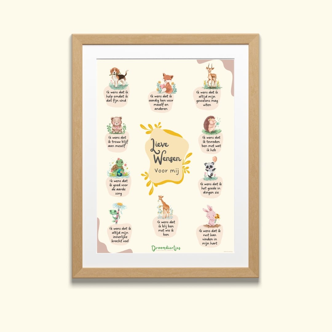 Lieve Wensen Voor Mij - Poster A3 - Droomdiertjes
