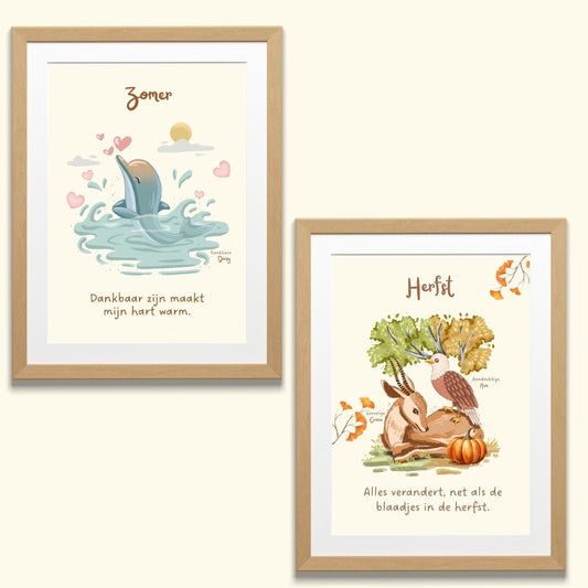 Seizoensposter A3 - Zomer + Herfst - Droomdiertjes