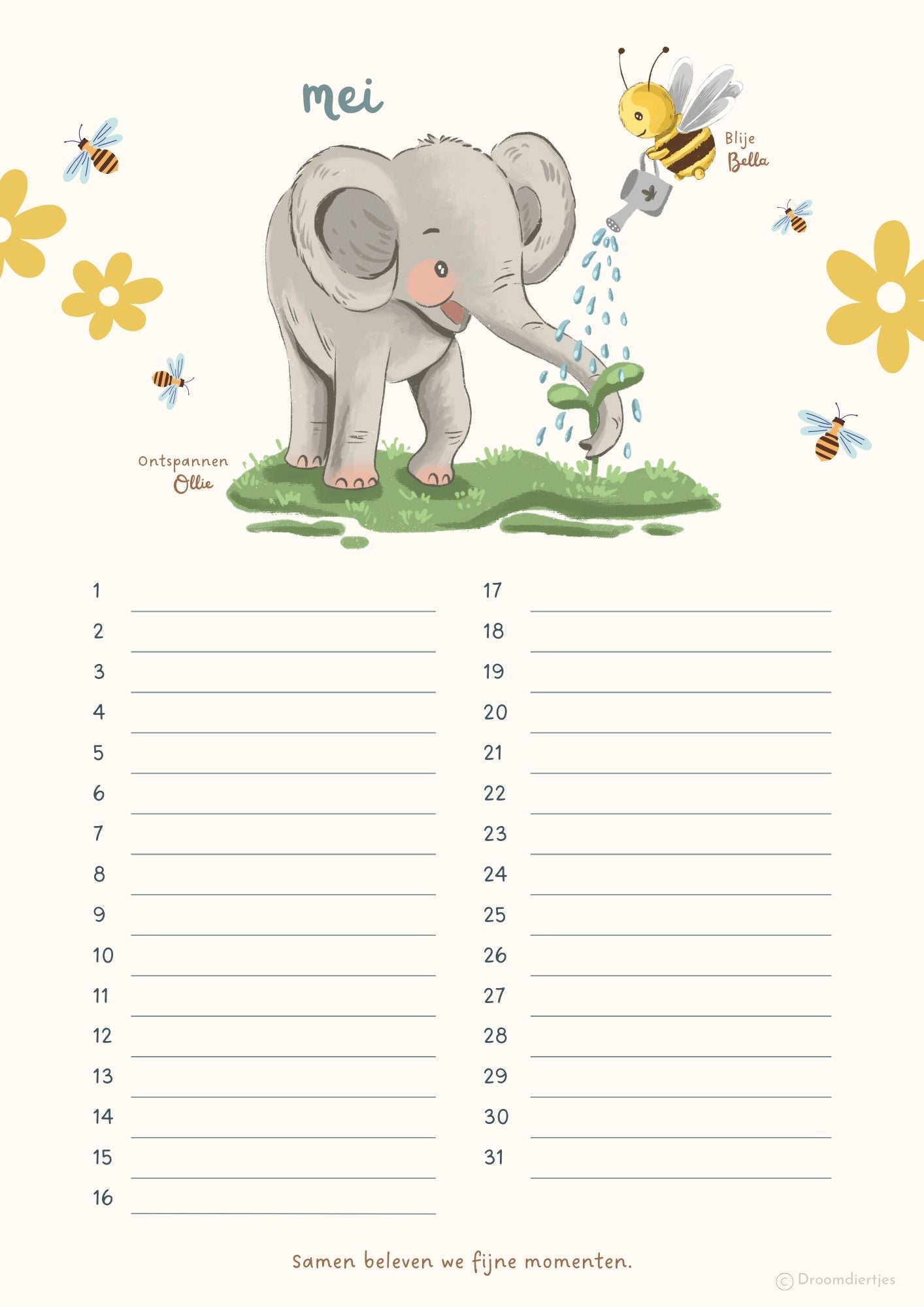 Verjaardagskalender - Droomdiertjes