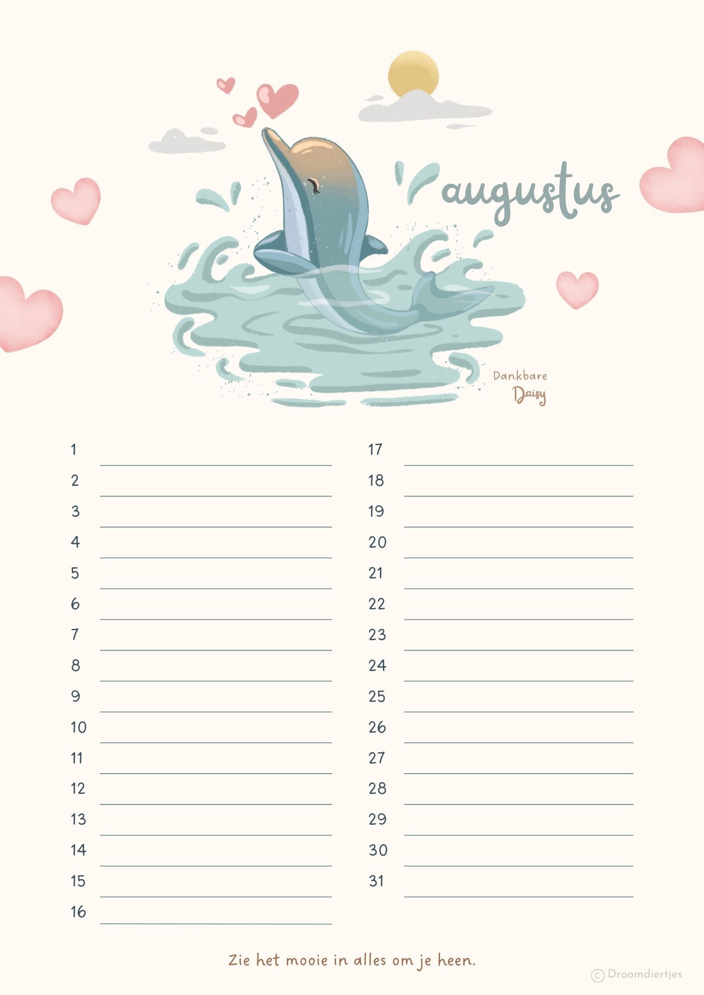 Verjaardagskalender - Droomdiertjes