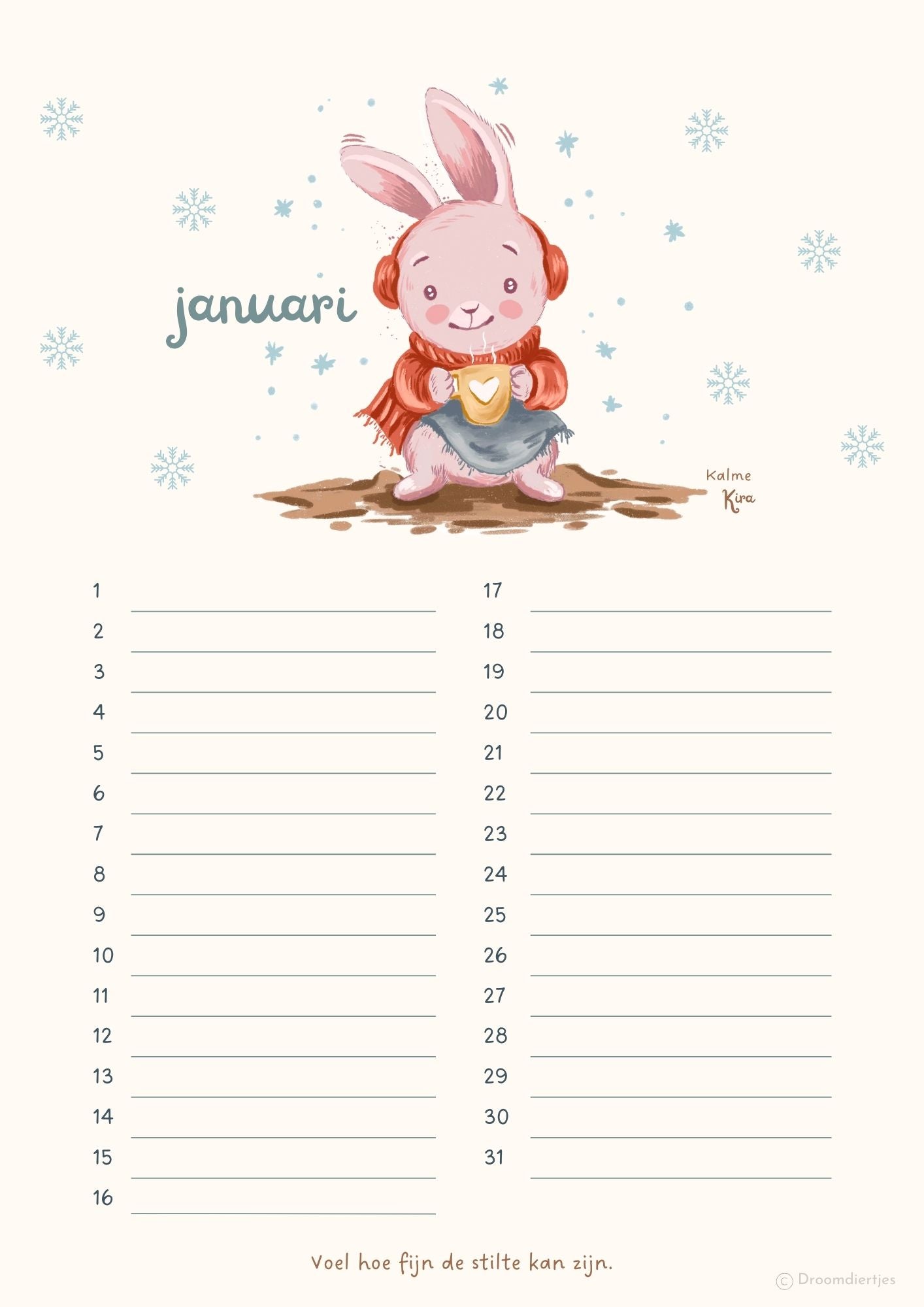 Verjaardagskalender - Droomdiertjes